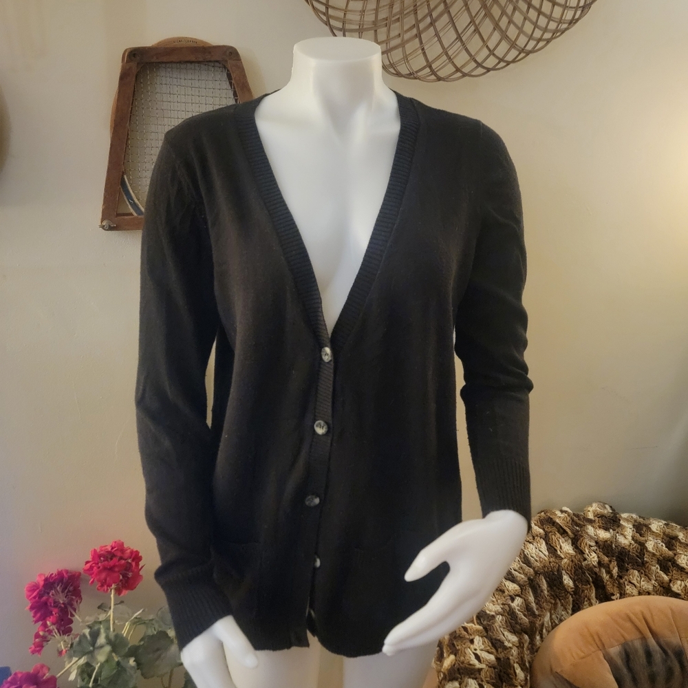 Classic Black Cardigan Sweater